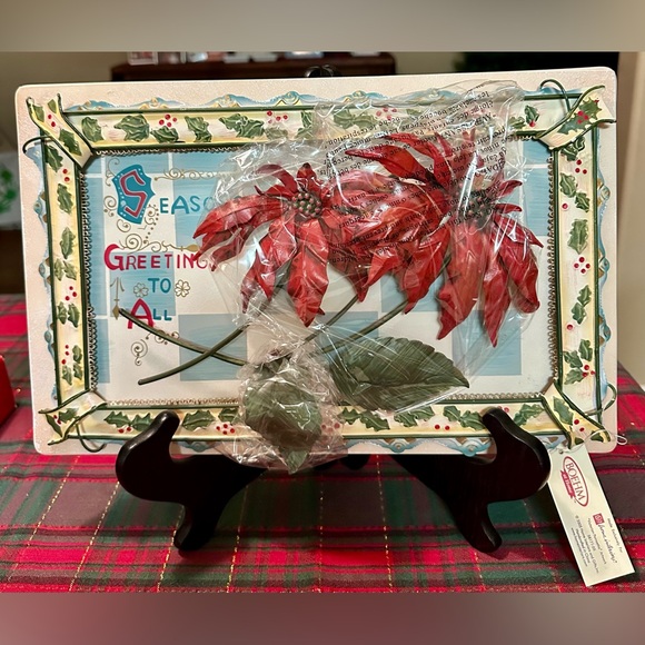 Home Interiors Other - NWT Vintage 2005 Home Interiors Boehm Poinsettia Tin Wall Art